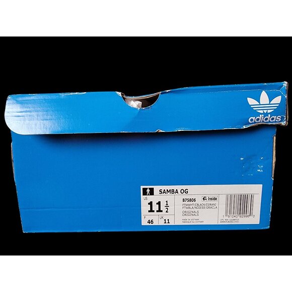 Adidas Originals Samba OG White Black US Men's 11.5 New In Box Style #B75806 - Picture 7 of 7